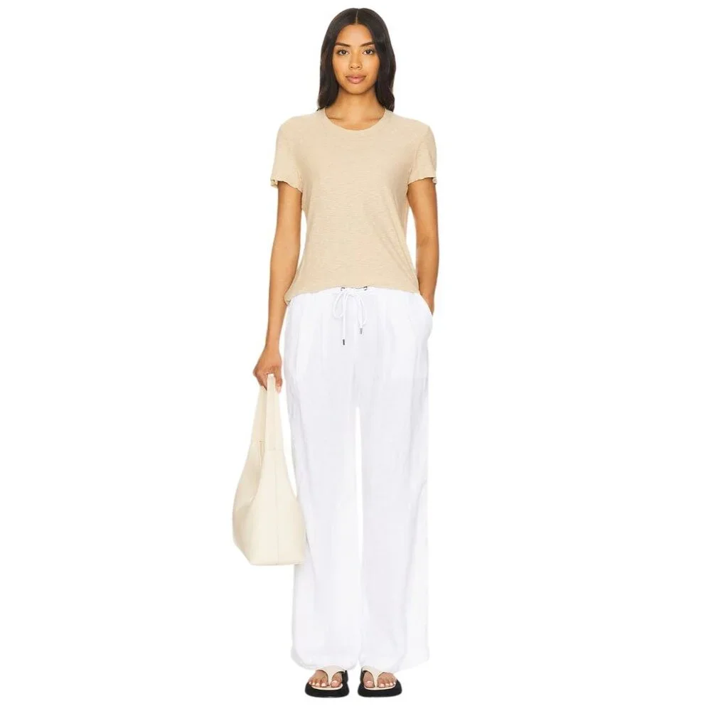 James Perse Sheer Slub Crew Neck Tee in Sand Dune Size 1 (XS/S) Womens - Picture 5 of 14